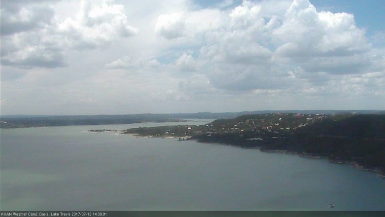 Lake Travis webcam, July 12, 2017 1:35 PM CT
