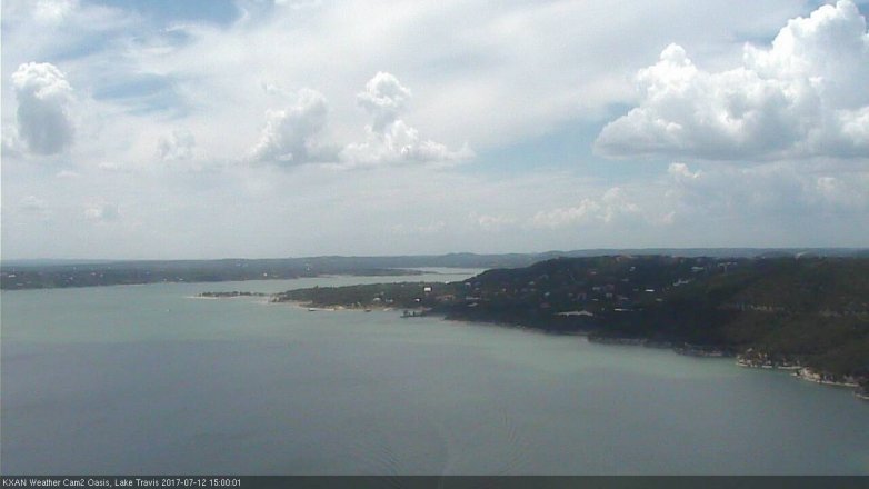 Lake Travis webcam, July 12, 2017 2:10 PM CT