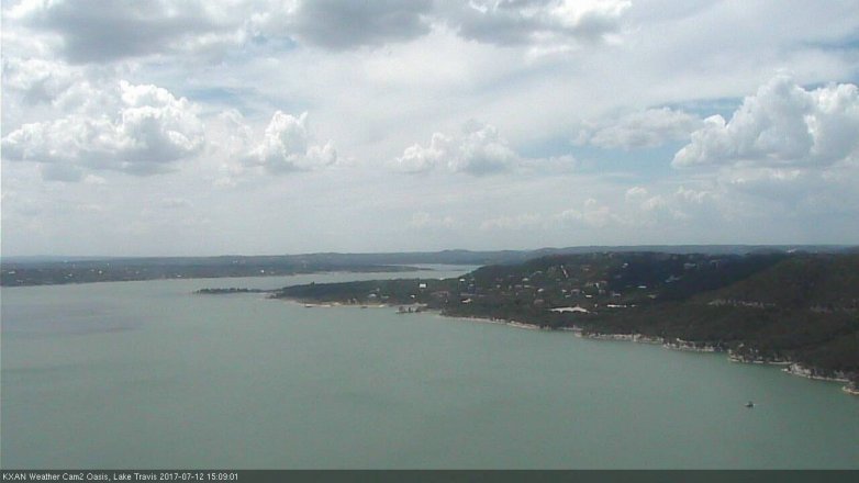 Lake Travis webcam, July 12, 2017 2:15 PM CT