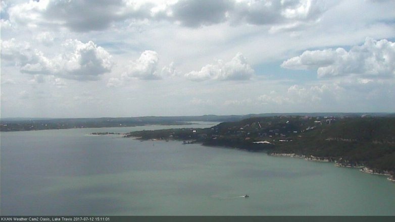 Lake Travis webcam, July 12, 2017 2:35 PM CT