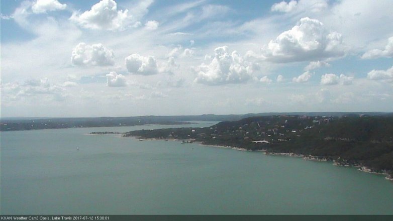 Lake Travis webcam, July 12, 2017 2:40 PM CT