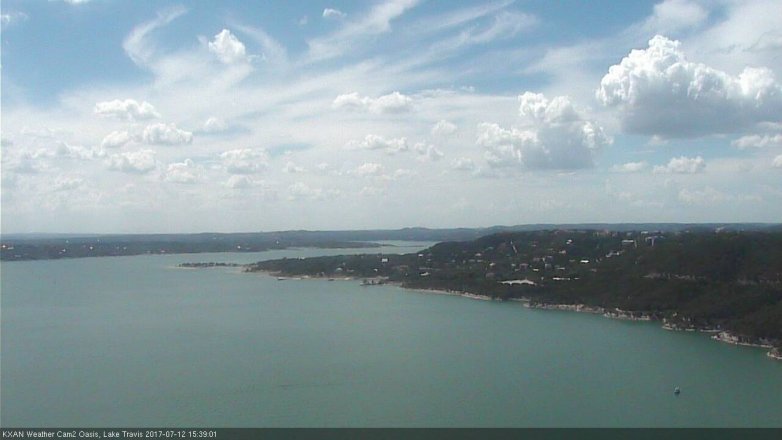 Lake Travis webcam, July 12, 2017 2:45 PM CT