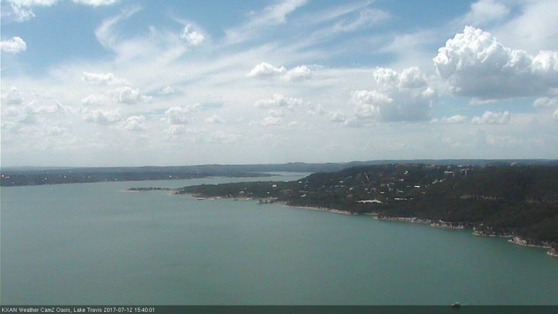 Lake Travis webcam, July 12, 2017 2:55 PM CT