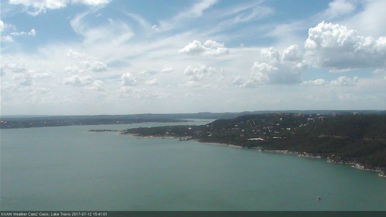 Lake Travis webcam, July 12, 2017 3:00 PM CT