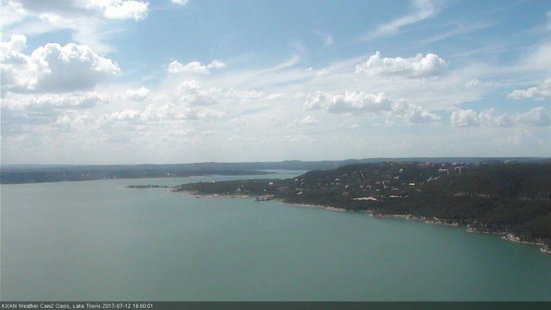 Lake Travis webcam, July 12, 2017 3:15 PM CT
