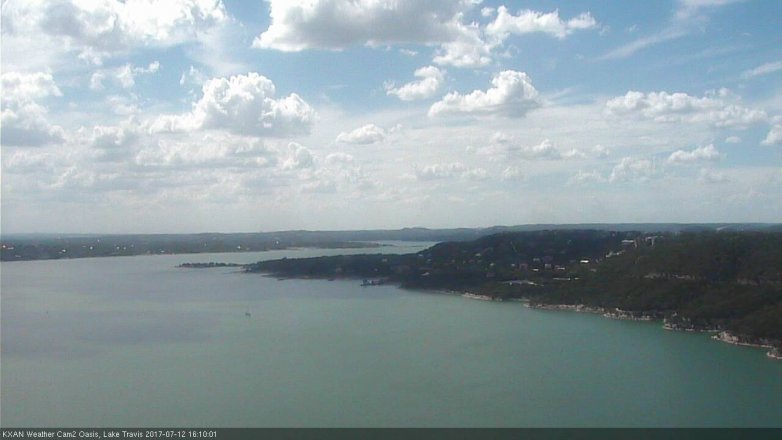 Lake Travis webcam, July 12, 2017 3:25 PM CT