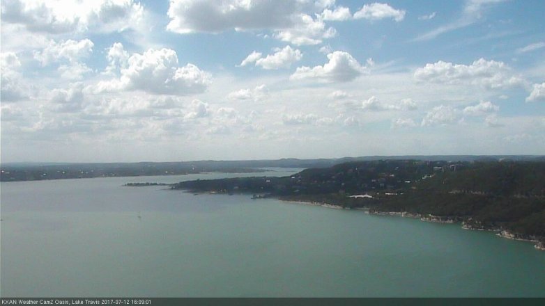 Lake Travis webcam, July 12, 2017 3:35 PM CT