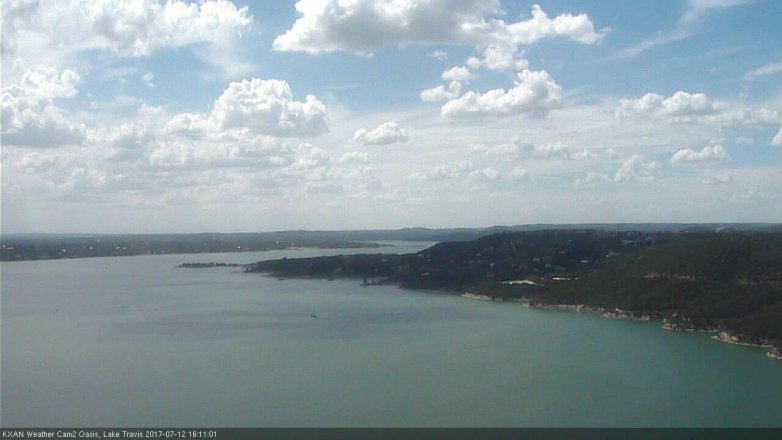 Lake Travis webcam, July 12, 2017 3:40 PM CT