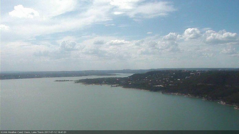 Lake Travis webcam, July 12, 2017 3:50 PM CT