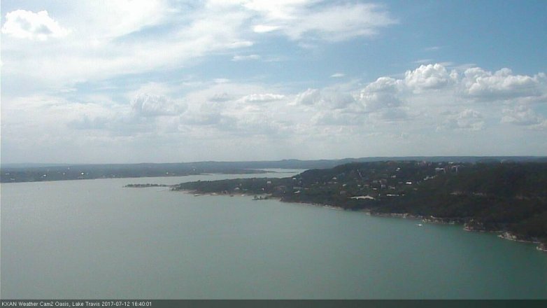 Lake Travis webcam, July 12, 2017 3:55 PM CT
