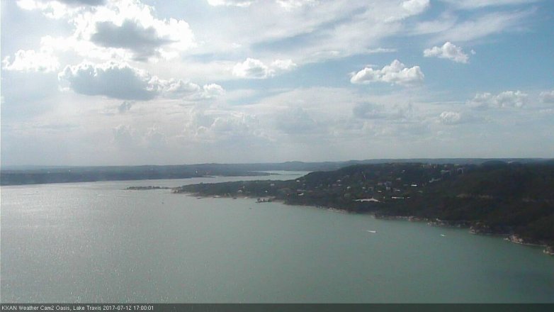 Lake Travis webcam, July 12, 2017 4:05 PM CT