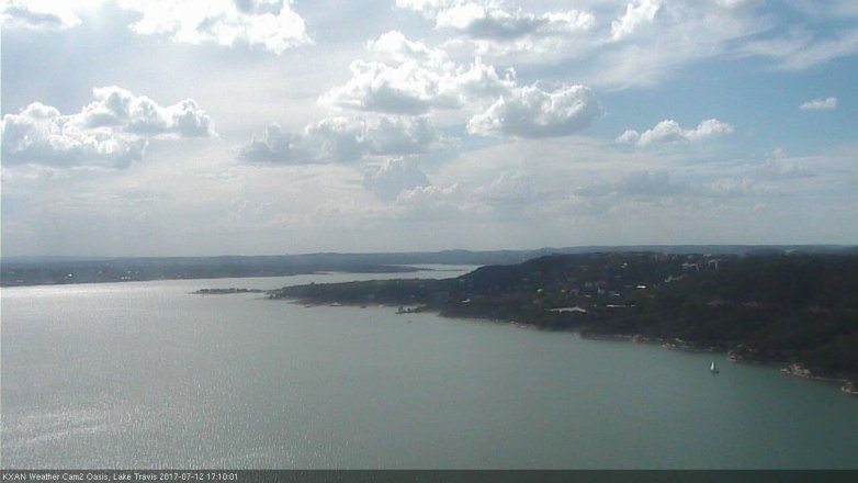 Lake Travis webcam, July 12, 2017 4:35 PM CT