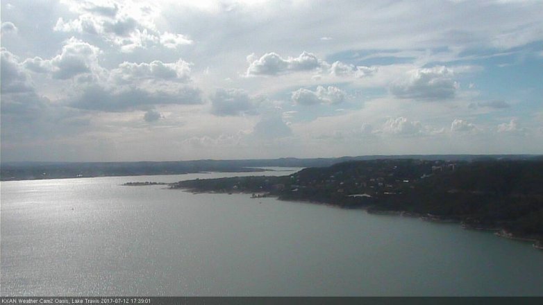 Lake Travis webcam, July 12, 2017 4:45 PM CT