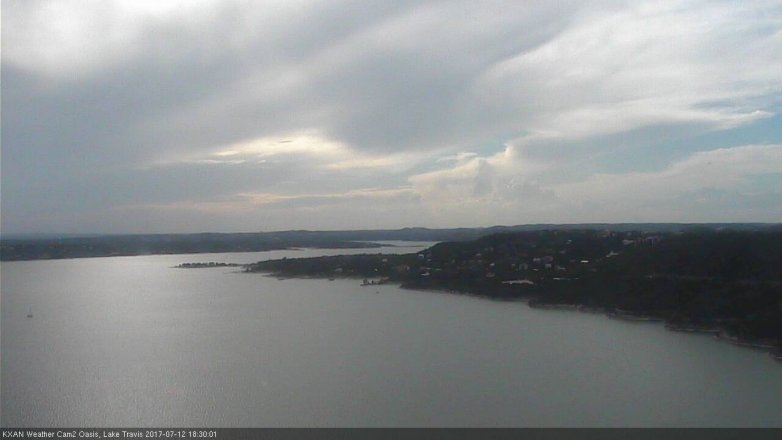 Lake Travis webcam, July 12, 2017 5:45 PM CT