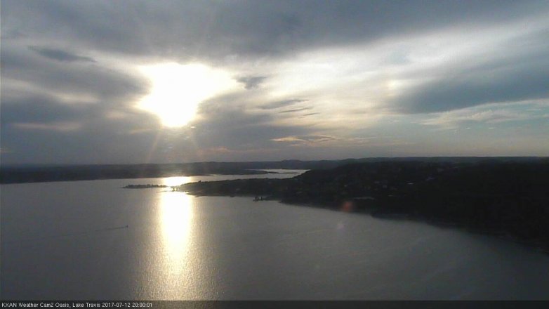 Lake Travis webcam, July 12, 2017 7:05 PM CT