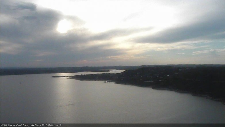 Lake Travis webcam, July 12, 2017 7:10 PM CT