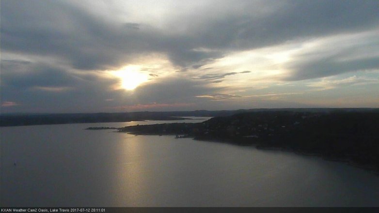 Lake Travis webcam, July 12, 2017 7:25 PM CT