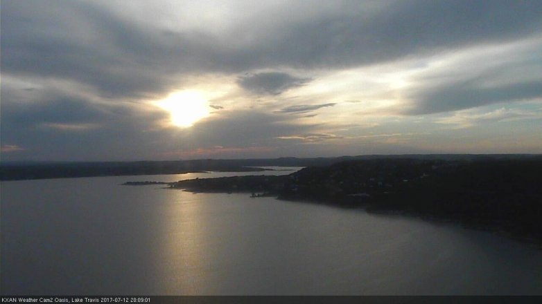 Lake Travis webcam, July 12, 2017 7:30 PM CT