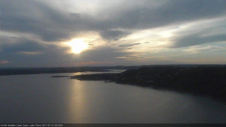 Lake Travis webcam, July 12, 2017 7:40 PM CT