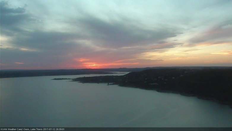 Lake Travis webcam, July 12, 2017 7:50 PM CT