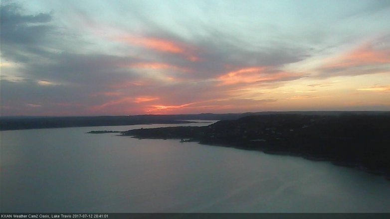 Lake Travis webcam, July 12, 2017 8:10 PM CT