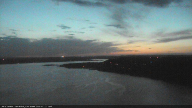 Lake Travis webcam, July 12, 2017 8:15 PM CT