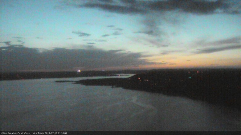 Lake Travis webcam, July 12, 2017 8:20 PM CT