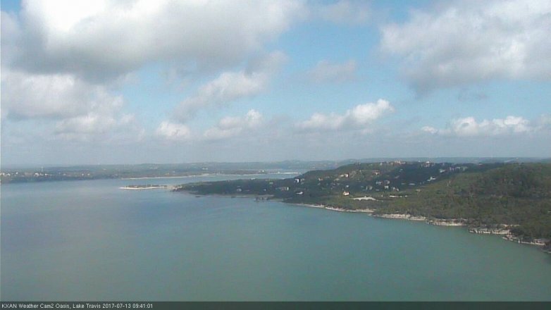 Lake Travis webcam, July 13, 2017 9:10 AM CT