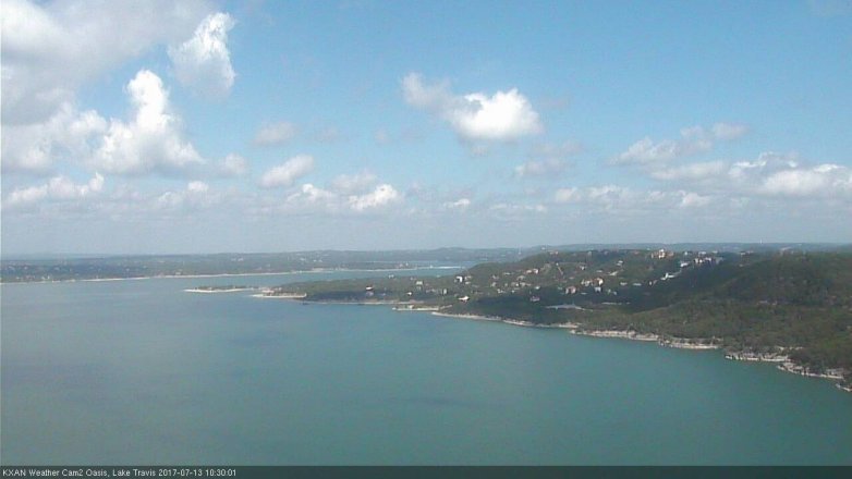 Lake Travis webcam, July 13, 2017 9:35 AM CT