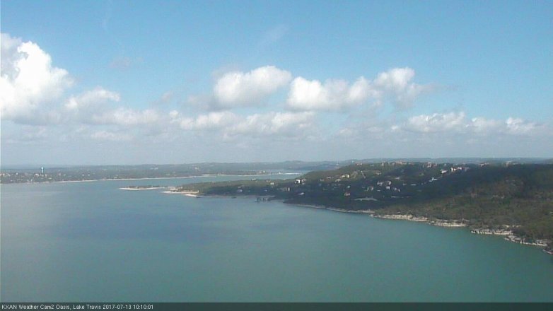Lake Travis webcam, July 13, 2017 9:40 AM CT