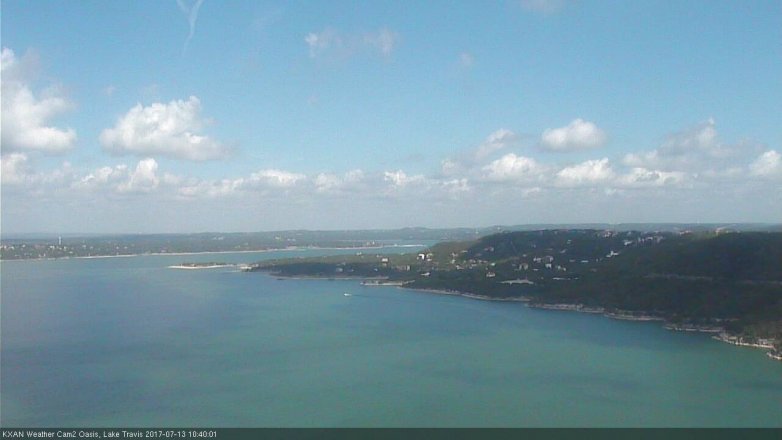 Lake Travis webcam, July 13, 2017 10:00 AM CT