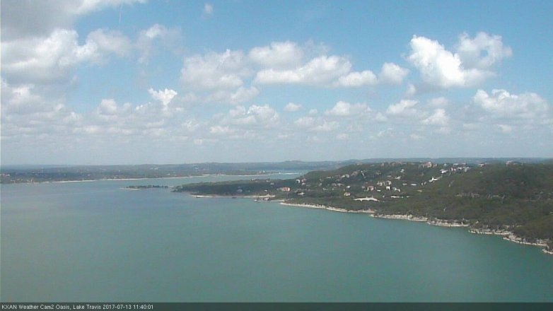 Lake Travis webcam, July 13, 2017 10:55 AM CT