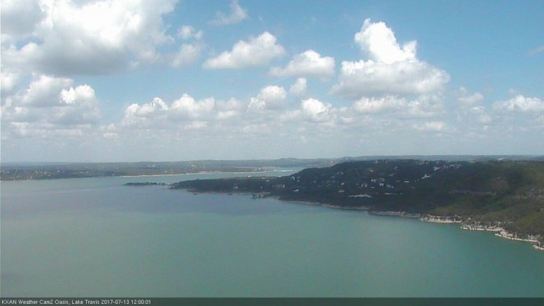Lake Travis webcam, July 13, 2017 11:10 AM CT