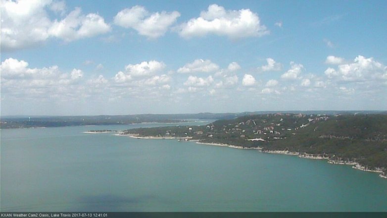 Lake Travis webcam, July 13, 2017 12:10 PM CT