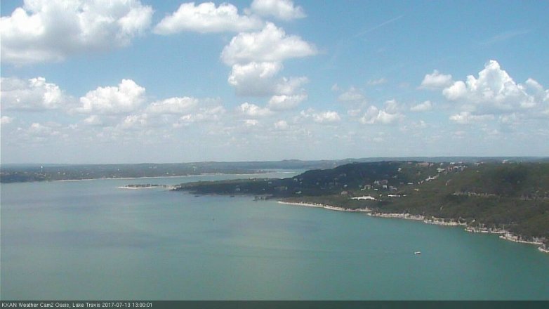 Lake Travis webcam, July 13, 2017 12:15 PM CT