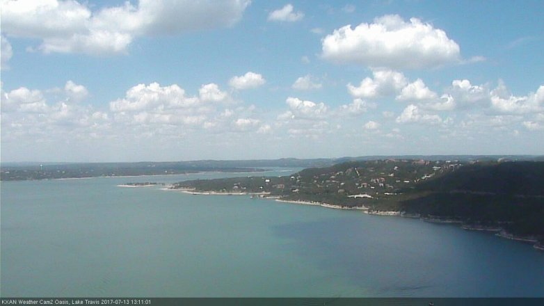 Lake Travis webcam, July 13, 2017 12:30 PM CT