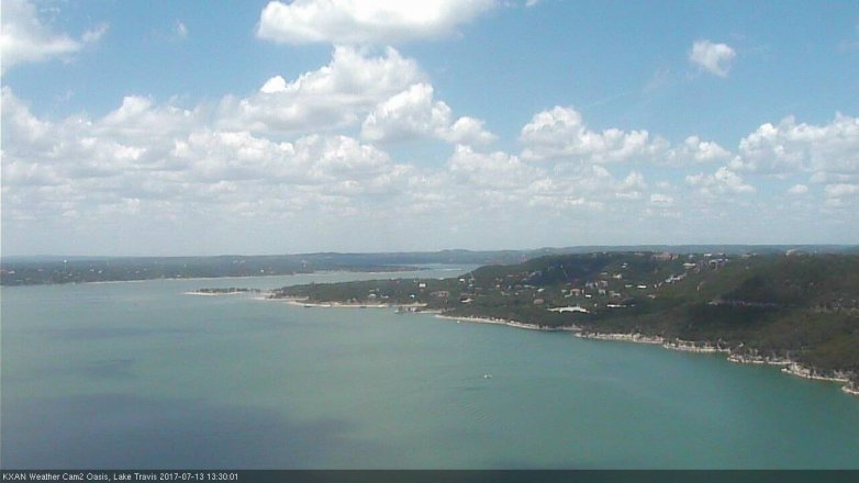Lake Travis webcam, July 13, 2017 12:40 PM CT