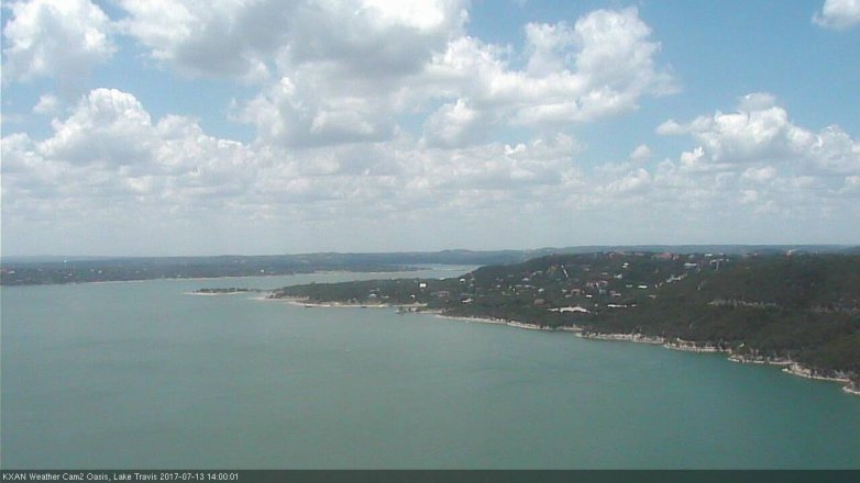 Lake Travis webcam, July 13, 2017 1:10 PM CT