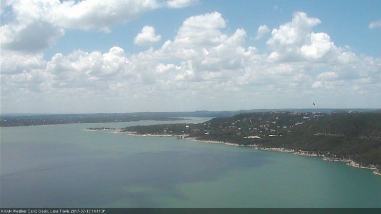 Lake Travis webcam, July 13, 2017 1:30 PM CT