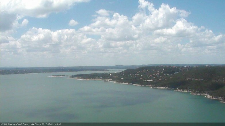 Lake Travis webcam, July 13, 2017 1:35 PM CT