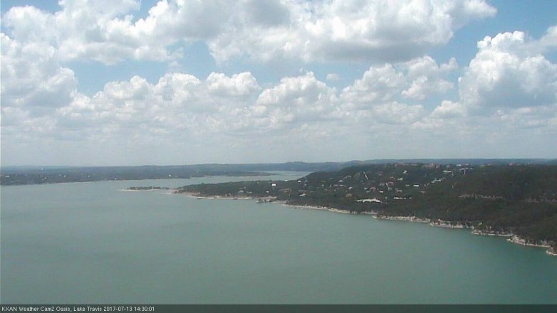 Lake Travis webcam, July 13, 2017 1:40 PM CT