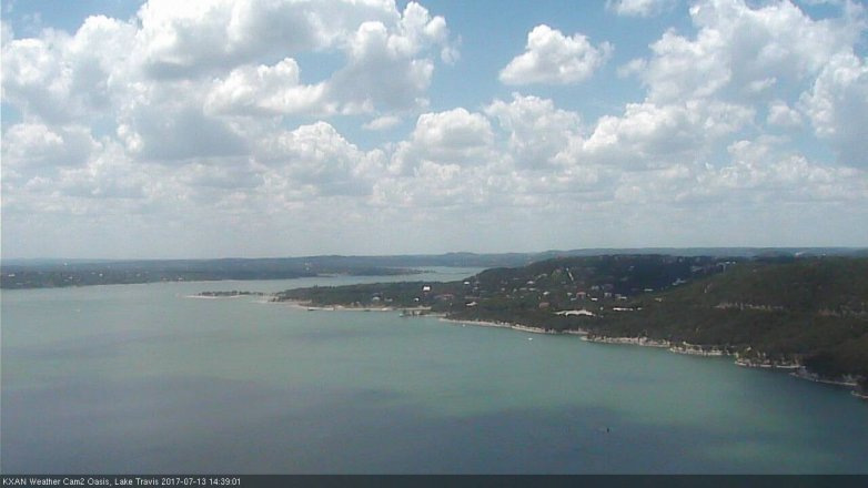 Lake Travis webcam, July 13, 2017 1:45 PM CT