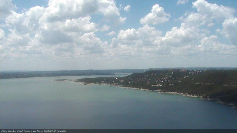 Lake Travis webcam, July 13, 2017 2:10 PM CT