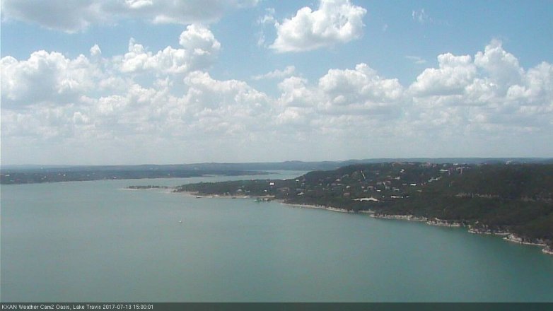 Lake Travis webcam, July 13, 2017 2:15 PM CT