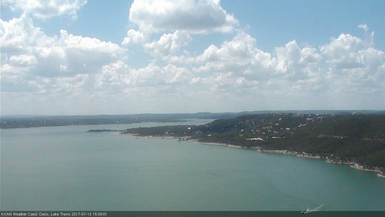 Lake Travis webcam, July 13, 2017 2:30 PM CT