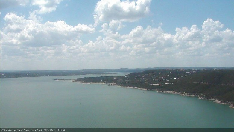 Lake Travis webcam, July 13, 2017 2:35 PM CT