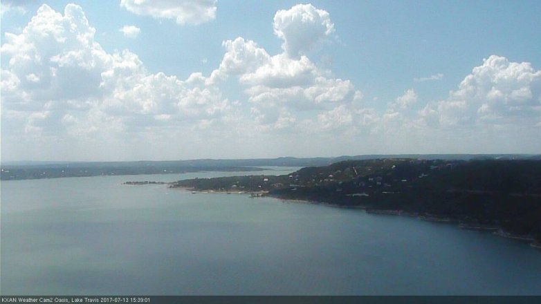 Lake Travis webcam, July 13, 2017 2:55 PM CT