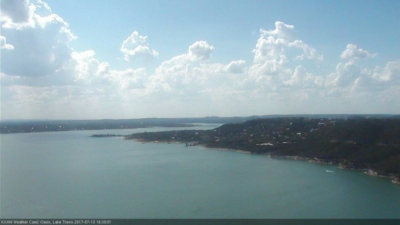 Lake Travis webcam, July 13, 2017 3:45 PM CT