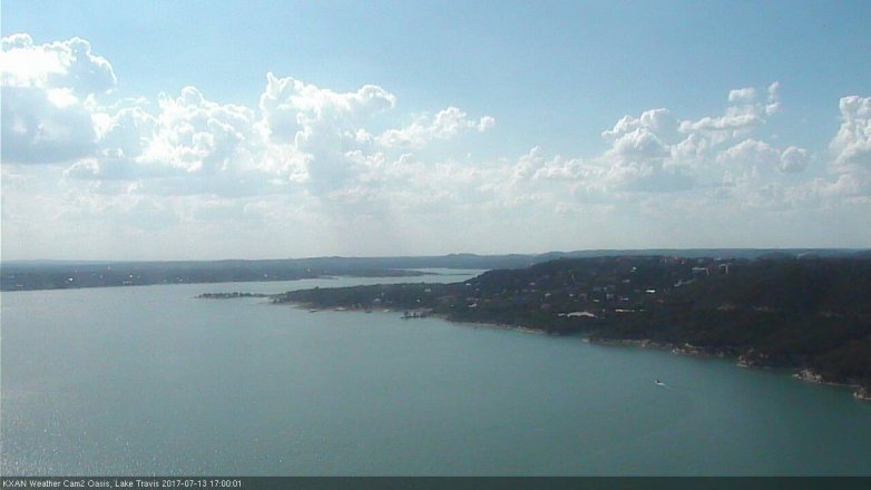 Lake Travis webcam, July 13, 2017 4:10 PM CT