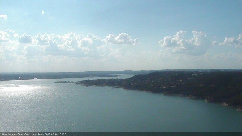 Lake Travis webcam, July 13, 2017 4:45 PM CT